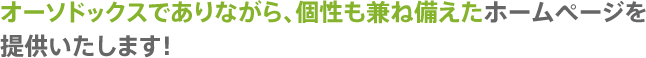 オーソドックスでありながら、個性も兼ね備えたホームページを提供いたします！